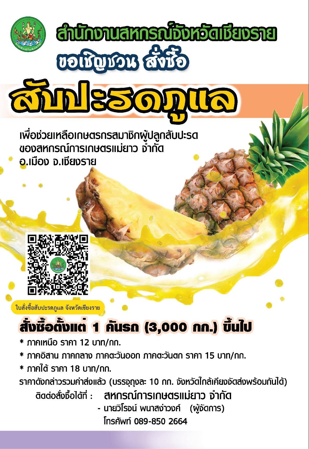 กรมส่งเสริมสหกรณ์ ขอเชิญชวนสั่งซื้อ "สับปะรดภูเเล" ... พารามิเตอร์รูปภาพ 1