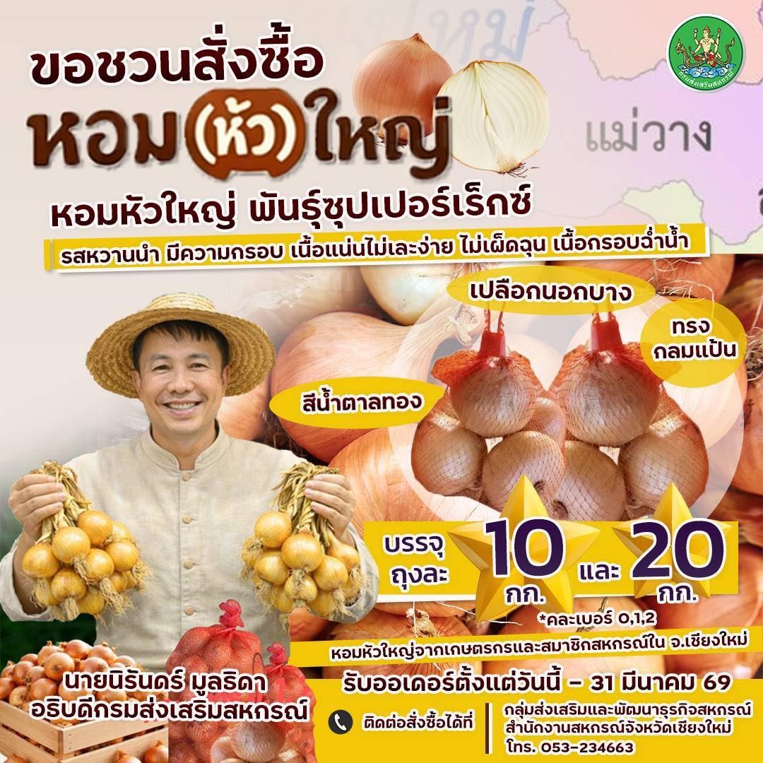 กรมส่งเสริมสหกรณ์ ขอเชิญชวนทุกท่าน ร่วมสั่งซื้อ “หอมหัวใหญ่ ... พารามิเตอร์รูปภาพ 1